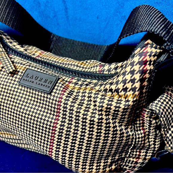Lauren Ralph Lauren | VTG Houndstooth Small Hobo Handbag - Picture 4 of 14